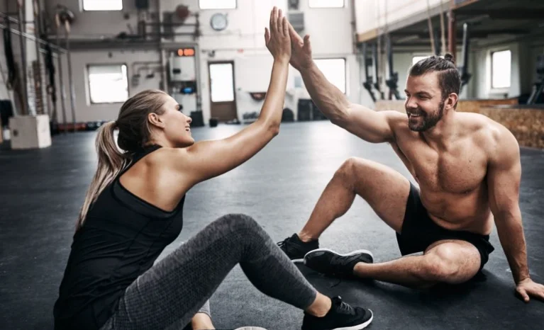 Working Out with Two Guys